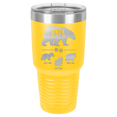 Papa Bear w/ 3 Cubs 30oz Ringneck Tumbler
